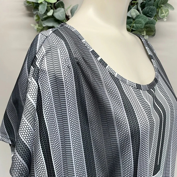 Prana Lindy Dress Black and White Pullover Drawstring Waist M - Picture 8 of 16